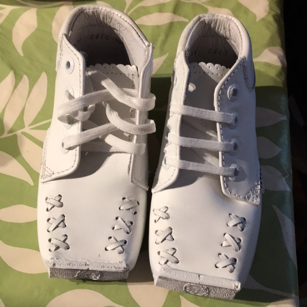 White walking shoes.